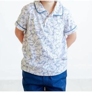 NEW RUTH AND RALPH playful bunnies pima polo shirt in blue